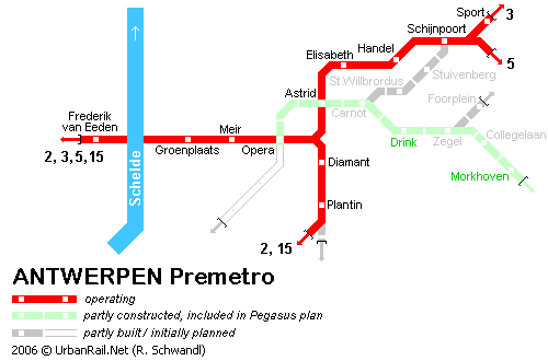 Карта метро Антверпена
