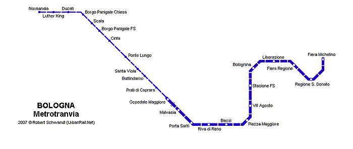 Карта метро Болоньи