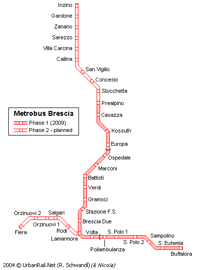 Карта метро Брескии