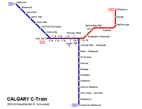 Карта метро Калгари