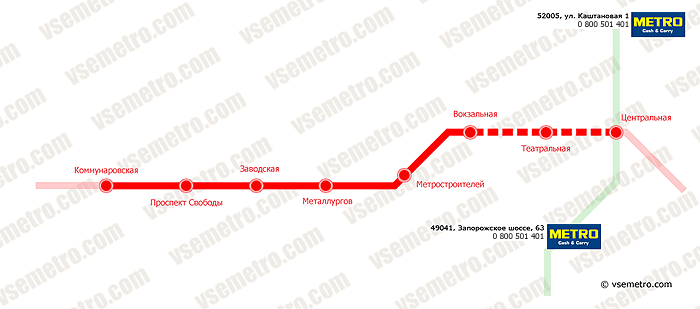 Карта метро Днепропетровска