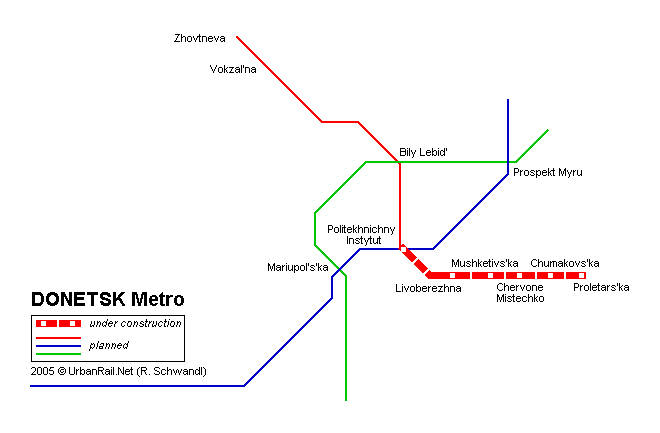 Карта метро Донецка
