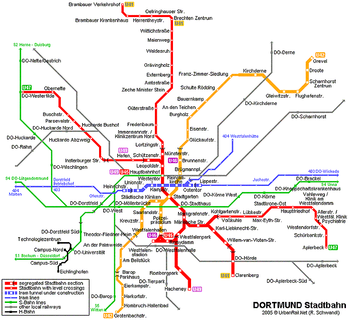 Карта метро Дортмунда