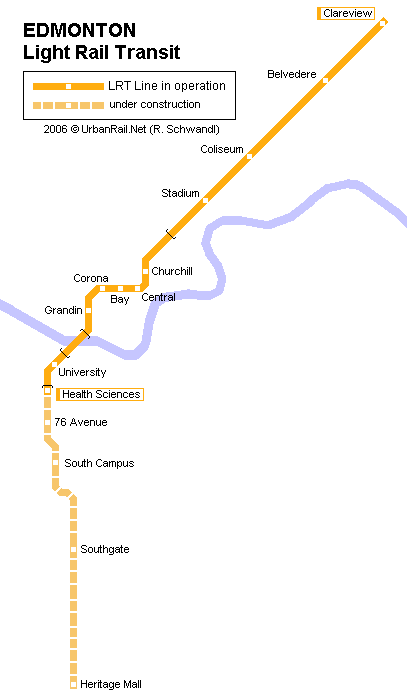 Карта метро Эдмонтона