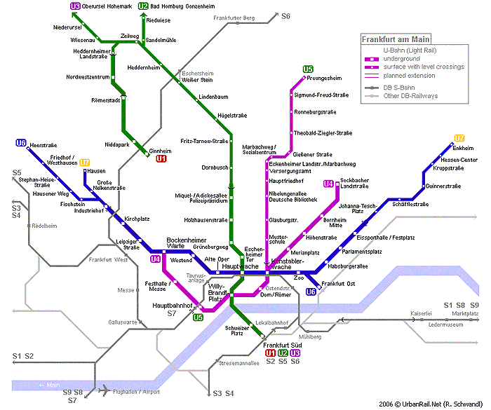 Карта метро Франкфурта