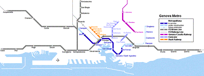 Карта метро Генуи