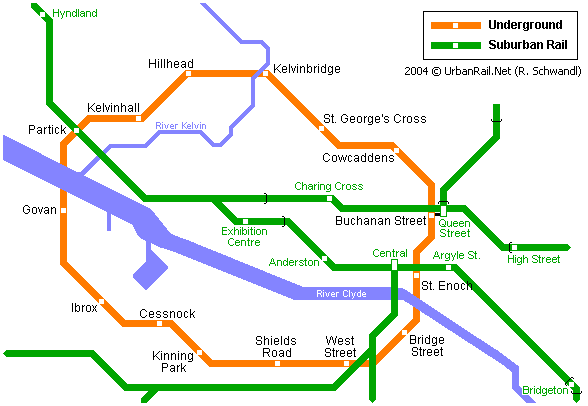 Карта метро Глазго