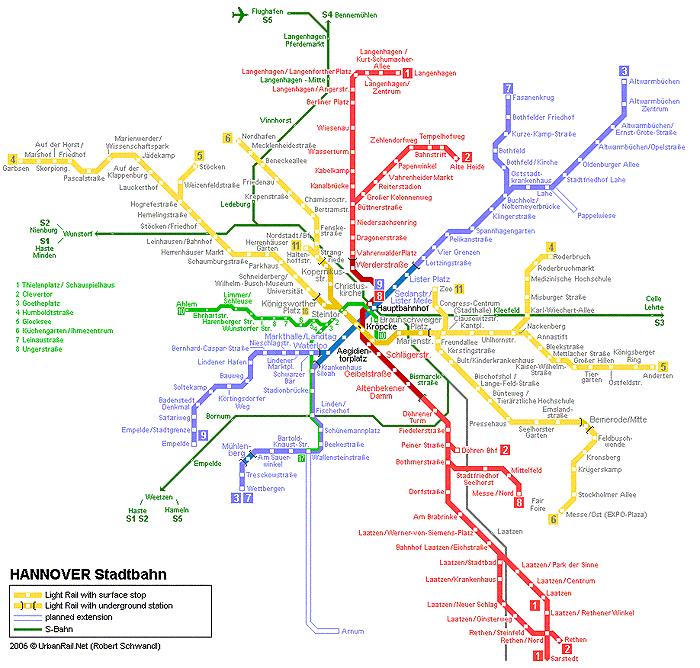 Карта метро Ганновера