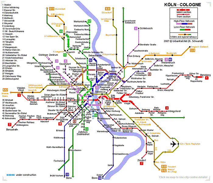 Карта метро Кельна