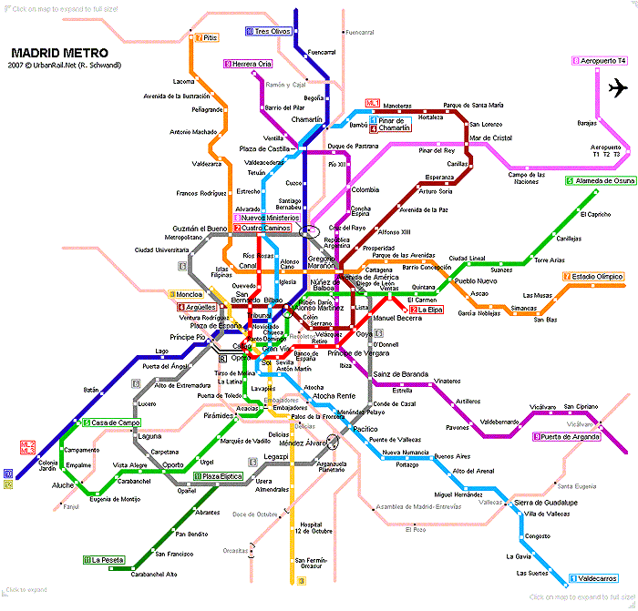 Карта метро Мадрида