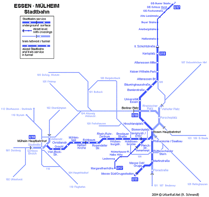 Карта метро Мюльхайма