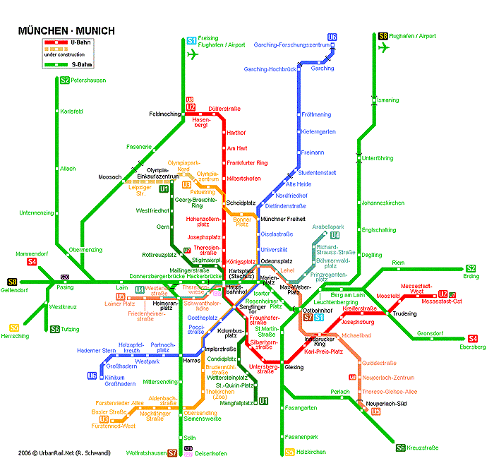 Карта метро Мюнхена