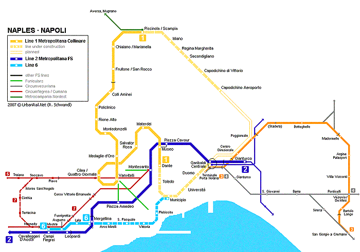 Карта метро Неаполя