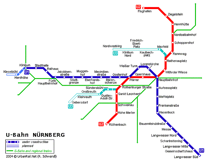 Карта метро Нюрнберга