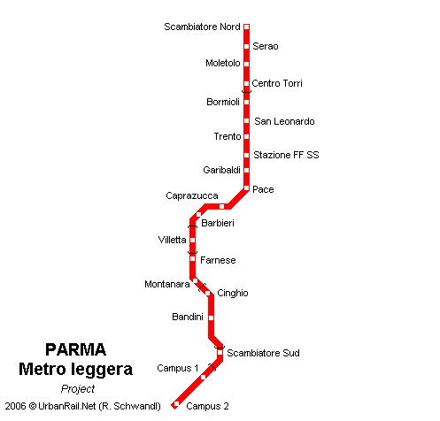 Карта метро Пармы