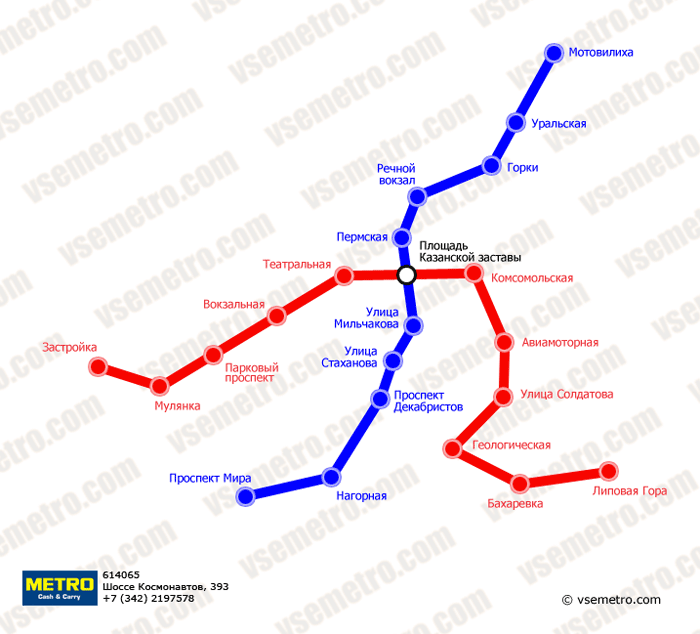 Карта метро Перми