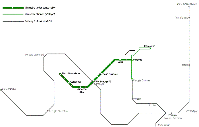 Карта метро Перуджи
