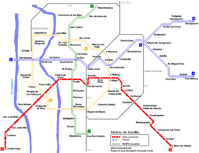 Карта метро Севильи