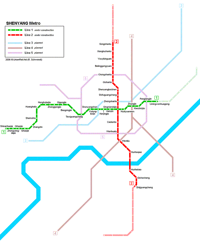 Карта метро Шэньяна