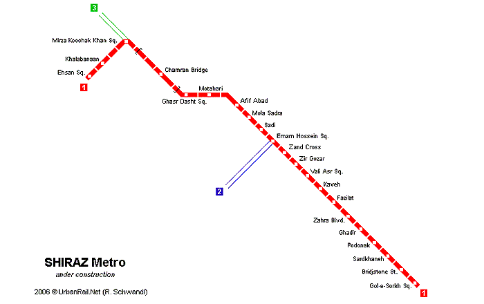 Карта метро Шираза