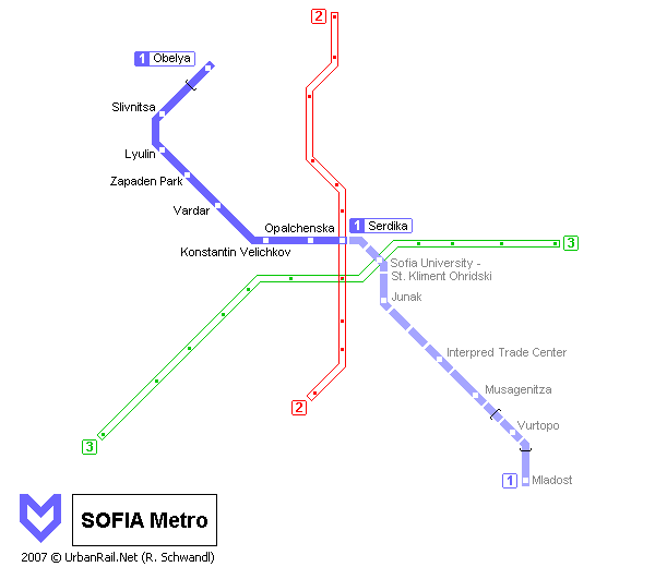 Карта метро Софии