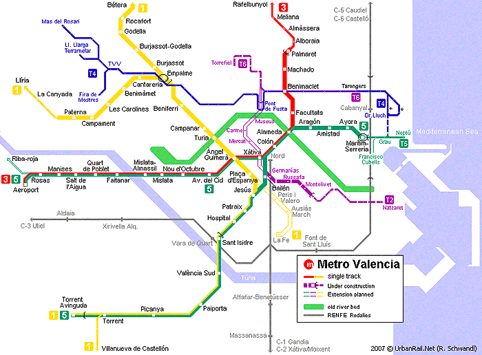 Карта метро Валенсии