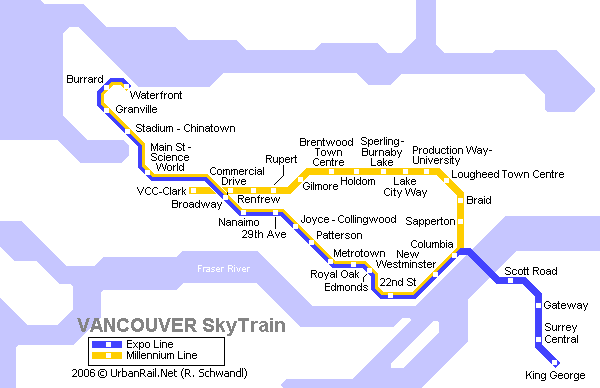 Карта метро Ванкувера